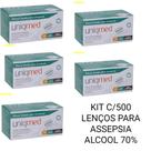 kit 500 Álcool Swab Uniqmed Para Assepsia Bancada e Objetos