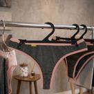 kit 500 Cabides plástico preto para peças leves organização loja moda íntima praia infantil praia