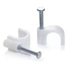Kit 500 fixa cabo redondo 6mm branco prego de 19mm