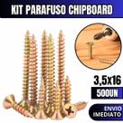 Kit 500 Parafusos Chipboard Phillips Para Madeira 3,5x16