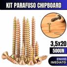 Kit 500 Parafusos Chipboard Phillips Para Madeira 3,5x20