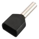 Kit 500pçs Terminal Elétrico Ilhós Tubular Duplo 1,5mm Preto