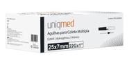 KIT 500UN Agulha De Coleta Sangue Multilpla 25x7mm Uniqmed