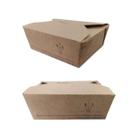 Kit 50Un Marmitex Box Antivazamento 350ml N05 Kraft Fundo Branco