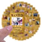 Kit 55 Adesivos Sticker Wanted One Piece Monkey Luffy Piratas Zoro Nami Prova D'água