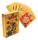 Kit 55 Cartas Pokémon Gold Dourado Premium, Batalha Inglês Dourada