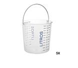 Kit 5nd Balde Plástico Graduado Transparente 12L com Alça