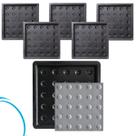 Kit 5p Forma Molde Plastico p Piso Tátil Alerta 25x25x2,5 Bolinha p Cego Deficiente Visual Acessibilidade Concreto