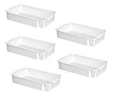 Kit 5un Bandejas Caixas Organizadora 11,5l Branca S/ Tampa