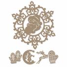 Kit 5un Enfeites Natal em MDF 3mm