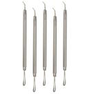Kit 5UN extrator profissional estética inox ponta dupla santa clara