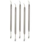 Kit 5un extrator profissional estética inox ponta dupla santa clara