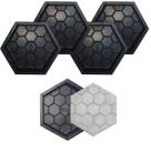 Kit 5un Forma Plastica Molde Base p Fabricação Paver Piso Concreto Desenhado Ranhurado 25x25x6 Calçada Estriada Seis Lados