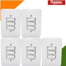 Kit 5un Interruptor Triplo Apagador Simples 250V Bivolt