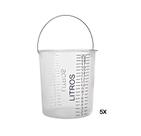 Kit 5und Balde Plástico Graduado Transparente 20L Com Alça