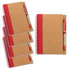 Kit 5x Caderneta Ecológica 13x18cm 60 Folhas Sem Pauta com Caneta Vermelho Kit 5x Caderneta Ecológica 13x18cm 60 Folhas Sem Pauta com Caneta Vermelho