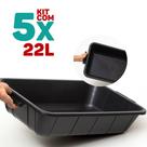 Kit 5x Caixa Masseira 22l De Pedreiro Para Manuseio Concreto