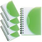 Kit 5x Mini Caderneta Capa Plástica 8x11cm 80 Folhas Sem Pauta Verde Claro