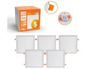 Kit 5x Painel Embutir LED Quadrado 24W 3000K Bivolt Llumm Bronzearte Kit 5x Painel Embutir LED Quadrado 24W 3000K Bivolt Llumm Bronzearte