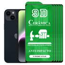 Kit 5x Película 9D Cerâmica iPhone 14 Plus - Protetora Anti Impacto Queda Choque Shock Flexível Nano Gel