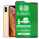 Kit 5x Película 9D Cerâmica iPhone X e XS - Protetora Anti Impacto Queda Choque Shock Flexível Nano Gel
