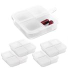 Kit 5x Porta Comprimidos com 4 Divisórias TopGet Branco