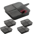 Kit 5x Porta Comprimidos com 4 Divisórias TopGet Preto Kit 5x Porta Comprimidos com 4 Divisórias TopGet Preto