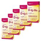 Kit 5x Vitamina D + K2 Mk7 + B12 Geovit Sabor Morango 60 Comprimidos Mastigáveis
