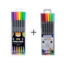 Kit 6/12/16/18/24 Canetas Coloridas Ponta Fina Fineliner BRW 0.4mm