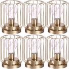Kit 6 Abajur De Mesa Geométrico Lâmpada LED Metal Dourado