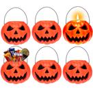 Kit 6 Abóboras Halloween Balde Decorativo Doces Festa Bruxas