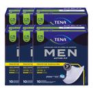 Kit 6 Absorventes Masculino Tena Men Level 2 c/ 60Un