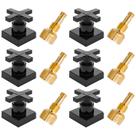 Kit 6 Acabamento de Registro 1/2 3/4 e 1 Polegada Cruzeta Cruz Preto Black Pressão Gaveta Padrão Docol
