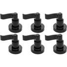 Kit 6 Acabamento para Registro 1/2 3/4 e 1 Curvo Preto Pressão Gaveta Chuveiro Banheiro Padrão Deca