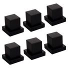 Kit 6 Acabamento Para Registro Quadrado Metal Preto Black