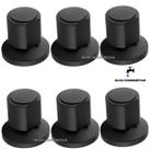 Kit 6 Acabamento Registro Banheiro C40 ABS Preto Padrao Deca Kit 6 Acabamento Registro Banheiro C40 ABS Preto Padrao Deca