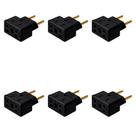 Kit 6 Adaptador Bob Quad Preto 10/20A Porcelana Sintética