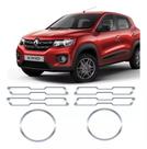 Kit 6 Adesivo Moldura Grade/farol Kwid Cromado Resinado