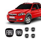 Kit 6 Adesivos Emblema Fiat Preto Strada Resinados 2006/2020 Kit 6 Adesivos Emblema Fiat Preto Strada Resinados 2006/2020