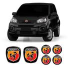 Kit 6 Adesivos Emblemas Abarth Fiat Novo Uno 2011 Até 2021