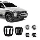 Kit 6 Adesivos Fiat Black Strada Preto Resinado 2006/2020 Kit 6 Adesivos Fiat Black Strada Preto Resinado 2006/2020