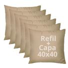 Kit 6 Almofadas Bege 40x40 com Refil + Capa Conforto e Estilo para Sua Decoração Kit 6 Almofadas Bege 40x40 com Refil + Capa Conforto e Estilo para Sua Decoração