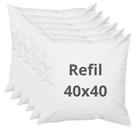 Kit: 6 Almofadas de enchimento - refil 40x40cm 100% fibra - antialérgico