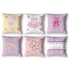Kit 6 Almofadas Infantil Menina Estampadas 40cm x 40cm Digital Decorativa