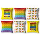 Kit 6 Almofadas Infantil Menina Estampadas 40cm x 40cm Digital Decorativa