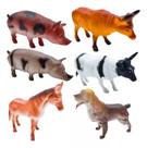 Kit 6 Animais Brinquedo Criança Fazendinha Presente Menino Menina decoração de festa