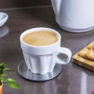 kit 6 Apoio Copo Bolacha Xicara de café em Inox -Redondo 7cm