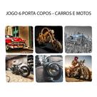 Kit 6 Apoio para Chopp vidrado em 4 Rodas e 2 Rodas Quadrado