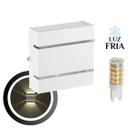 Kit 6 Arandela Slim 2 Frisos 12X12X4cm Bivolt Com Lâmpada G9 Interna Externa Muro Parede - 103 Kit 6 Arandela Slim 2 Frisos 12X12X4cm Bivolt Com Lâmpada G9 Interna Externa Muro Parede - 103