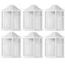 Kit 6 Arandelas Externas de Parede Luminária Clássica Branca 25cm Lente Fosca De Ville Dital